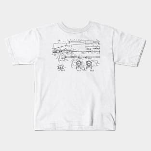 Toy Rifle Vintage Patent Hand Drawing Kids T-Shirt